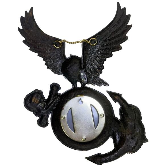 Bronze Copper Brass Metal Eagle Anchor Wall Vintage Thermometer Hygrometer - Picture 5 of 7